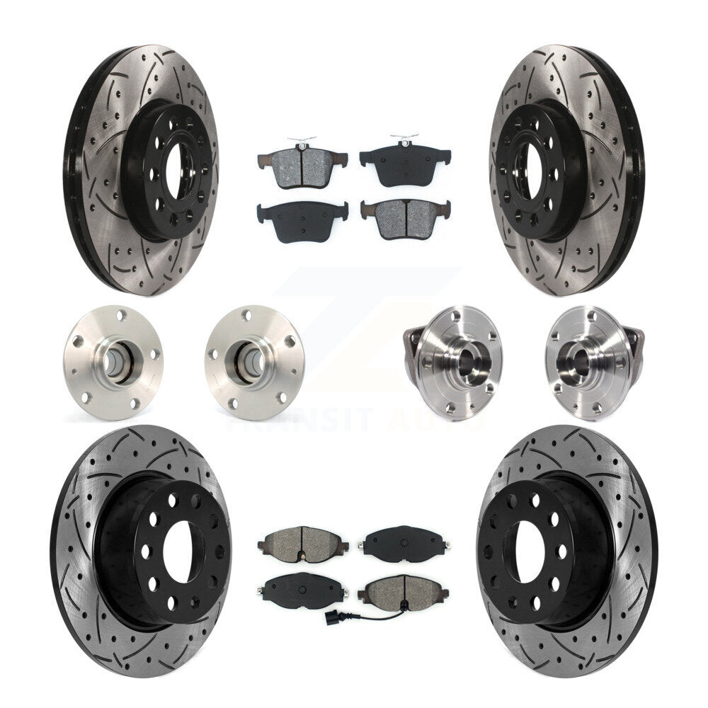 Kit de plaquettes de Rotor de frein, roulement de moyeu avant et arrière (10 pièces) pour Volkswagen Jetta 1.4