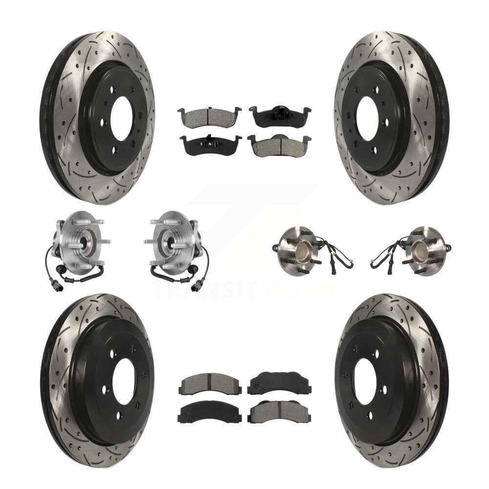 Kit de plaquettes de Rotor de frein revêtues de roulement de moyeu avant et arrière (10 pièces) pour Ford Expedition RW