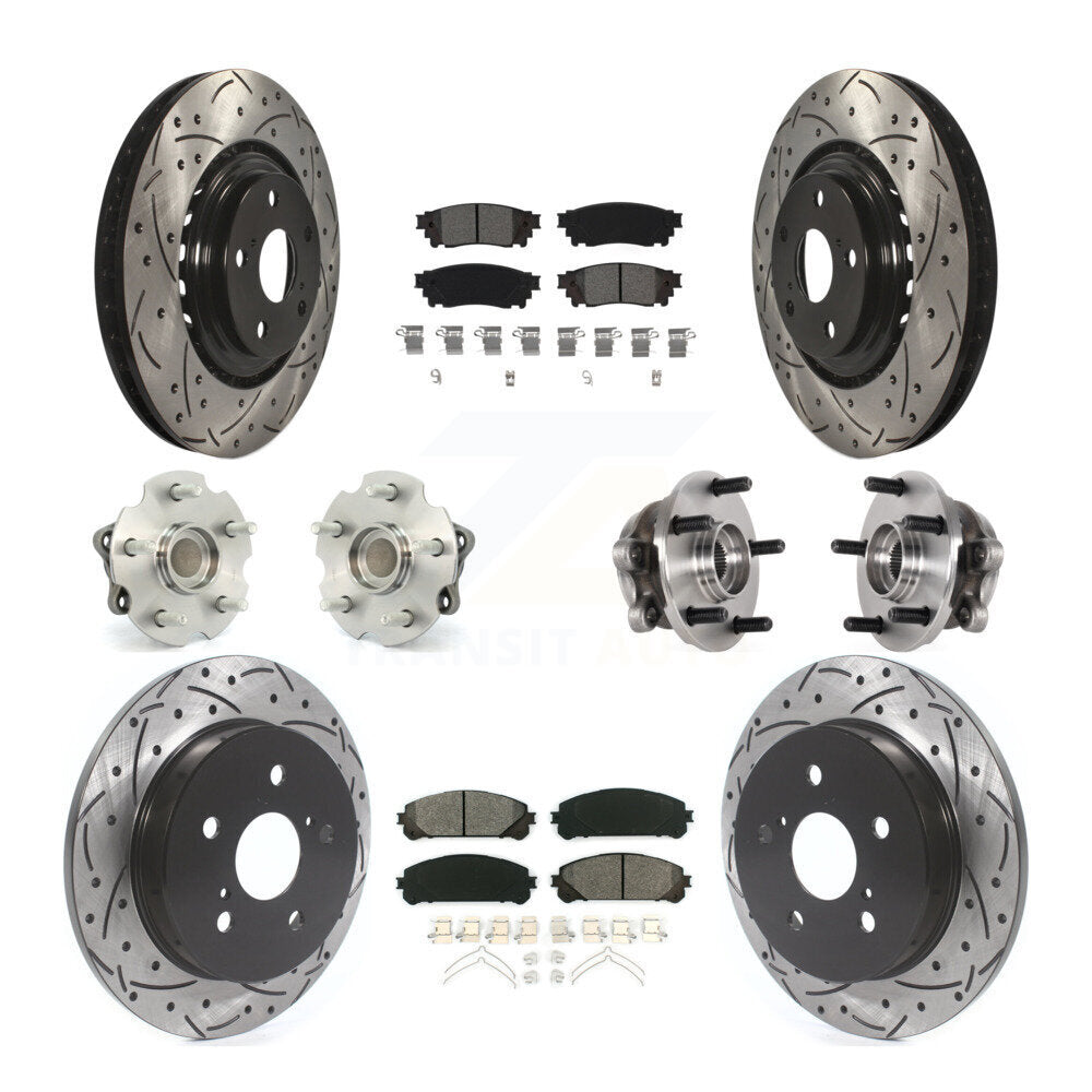 Kit de plaquettes de rotor de frein enduites de roulement de moyeu avant et arrière (10 pièces) pour Lexus NX300 NX200