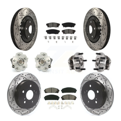 Kit de plaquettes de rotor de frein enduites de roulement de moyeu avant et arrière (10 pièces) pour Lexus NX300 NX200