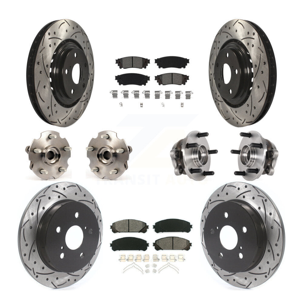 Kit de plaquettes de rotor de frein enduites de roulement de moyeu avant et arrière (10 pièces) pour Lexus NX300 NX200