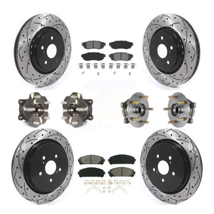 Kit de plaquettes de rotor de frein enduites de roulement de moyeu avant et arrière (10 pièces) pour Lexus RX350 RX450