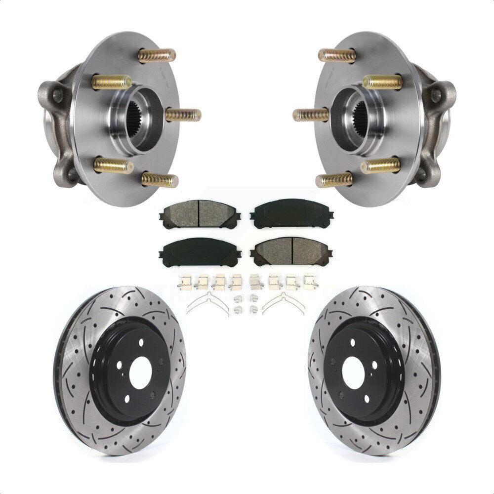 Kit de plaquettes de Rotor de frein, roulement de moyeu avant, fente percée, pour Lexus RX350 RX450h RX350