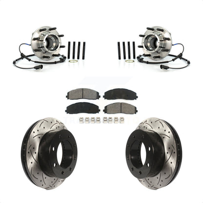 Kit de plaquettes de Rotor de frein, roulement de moyeu avant, fente percée, pour Ford F-250 Super Duty 4W