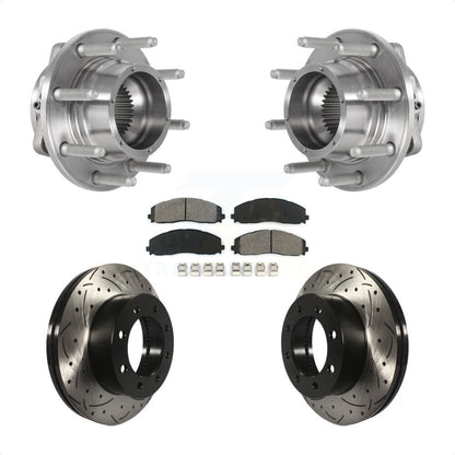 Kit de plaquettes de Rotor de frein, roulement de moyeu avant, fente de perçage, pour Ford F-350 Super Duty F-25