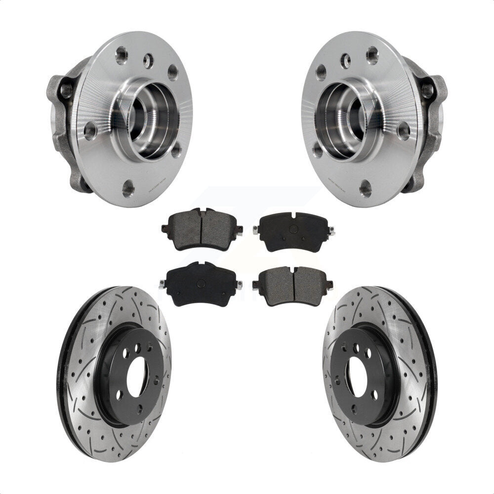 Kit de plaquettes de Rotor de frein, roulement de moyeu avant, fente de perçage revêtue, pour Mini Cooper Clubma