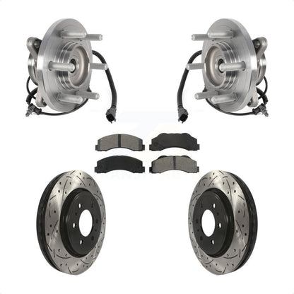 Kit de plaquettes de Rotor de frein, roulement de moyeu avant, fente de perçage, pour Ford Expedition Lincoln 4W