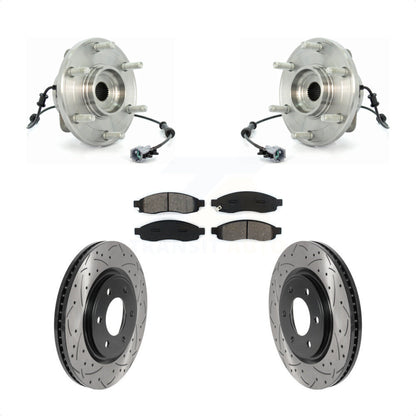 Kit de plaquettes de Rotor de frein, roulement de moyeu avant, fente de perçage, pour Nissan TITAN 07 à partir de 04