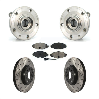Kit de plaquettes de Rotor de frein, ensemble de roulements de moyeu avant, fente de perçage, pour Volkswagen Passa