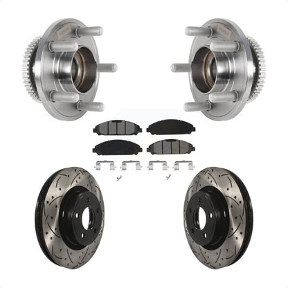Kit de plaquettes de Rotor de frein, ensemble de roulements de moyeu avant, fente de perçage, pour Ford Mustang