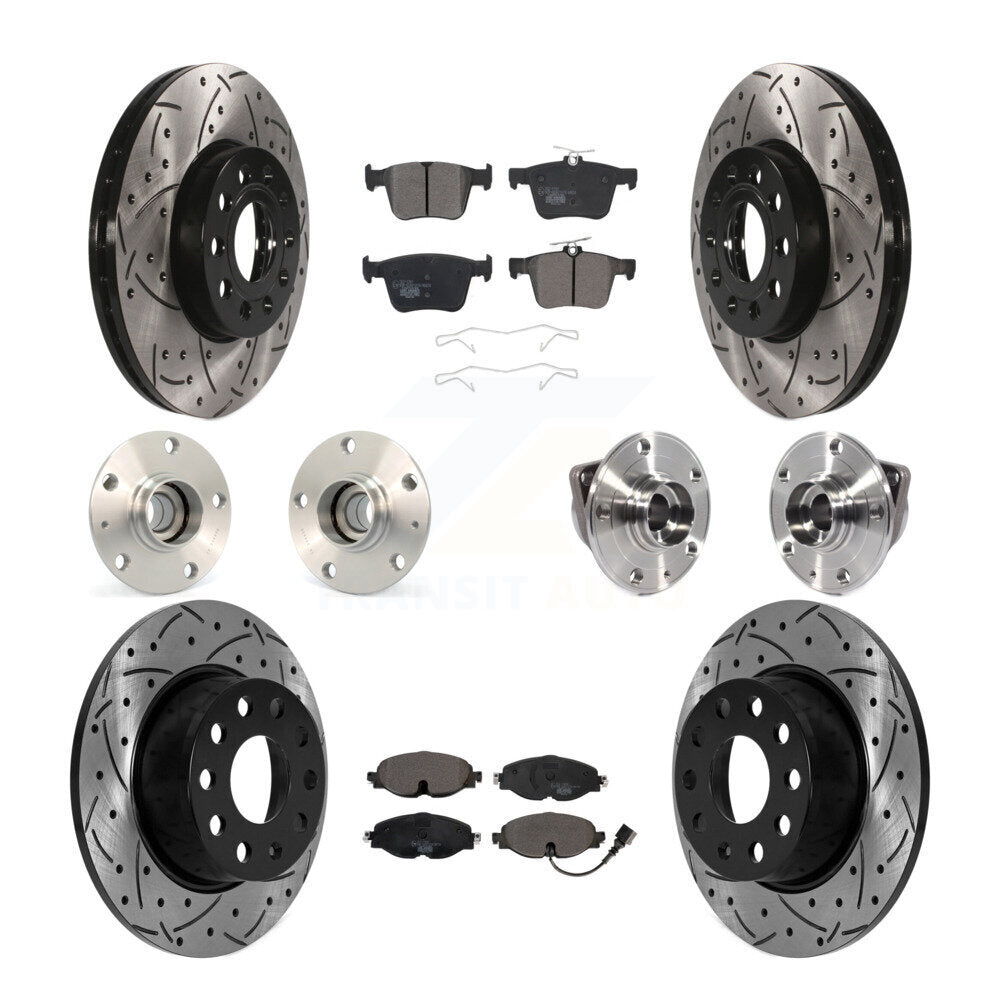 Kit de plaquettes de Rotor de frein, roulement de moyeu avant et arrière (10 pièces) pour Volkswagen Jetta 1.4
