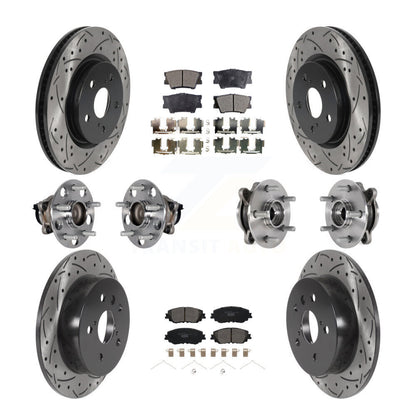 Kit de rotor et de plaquettes de frein à disque revêtus de roulement de moyeu avant et arrière (10 pièces) pour Toyota Camr