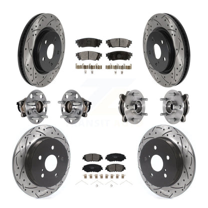 Kit de rotor et de plaquettes de frein à disque revêtus de roulement de moyeu avant et arrière (10 pièces) pour Toyota Camr