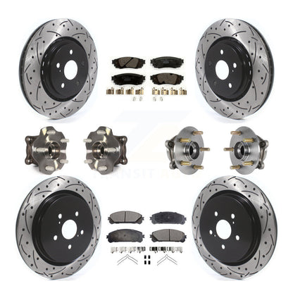 Kit de plaquettes de rotor de frein enduites de roulement de moyeu avant et arrière (10 pièces) pour Lexus RX350 RX450