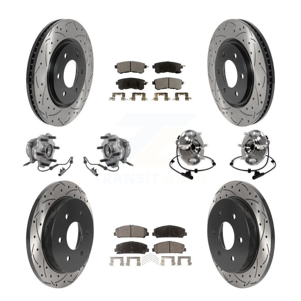 Kit de rotor et de plaquettes de frein revêtus de roulement de moyeu avant et arrière (10 pièces) pour Nissan Armada AW