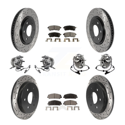 Kit de rotor et de plaquettes de frein revêtus de roulement de moyeu avant et arrière (10 pièces) pour Nissan Armada AW