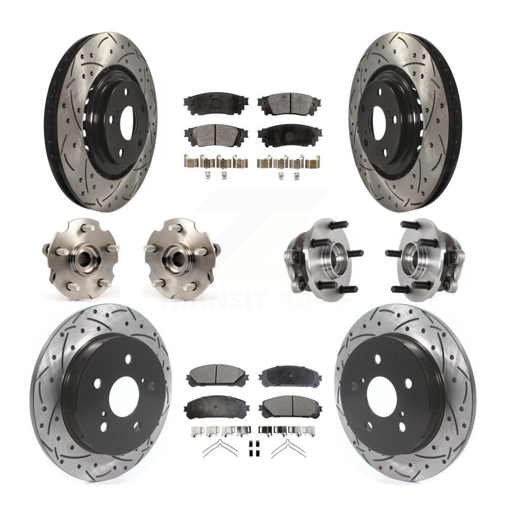 Kit de plaquettes de rotor de frein enduites de roulement de moyeu avant et arrière (10 pièces) pour Lexus NX300 NX200