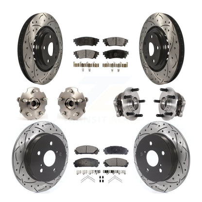 Kit de plaquettes de rotor de frein enduites de roulement de moyeu avant et arrière (10 pièces) pour Lexus NX300 NX200