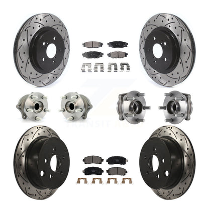 Kit de rotors et plaquettes de frein revêtus de roulement de moyeu avant et arrière (10 pièces) pour Subaru Crosstre