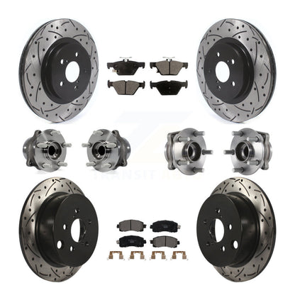 Kit de rotors et plaquettes de frein revêtus de roulement de moyeu avant et arrière (10 pièces) pour Subaru Crosstre