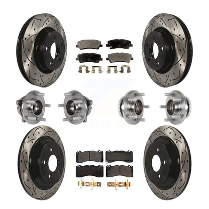 Kit de rotor et de plaquettes de frein à disque revêtus de roulement de moyeu avant et arrière (10 pièces) pour Ford Mustang