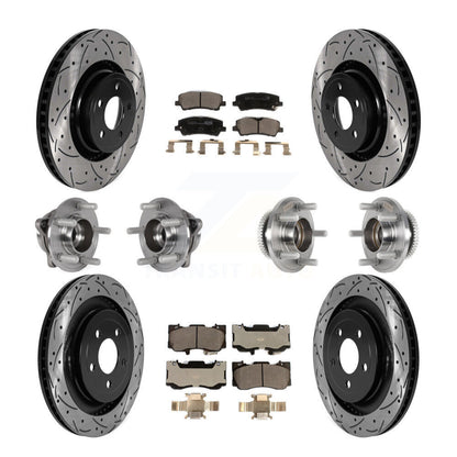 Kit de rotor et de plaquettes de frein à disque revêtus de roulement de moyeu avant et arrière (10 pièces) pour Ford Mustang