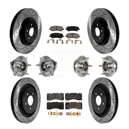 Kit de rotor et de plaquettes de frein à disque revêtus de roulement de moyeu avant et arrière (10 pièces) pour Ford Mustang