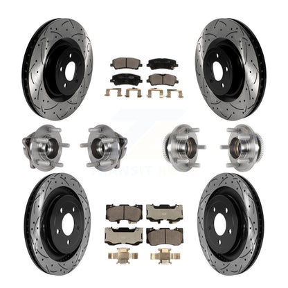 Kit de rotor et de plaquettes de frein à disque revêtus de roulement de moyeu avant et arrière (10 pièces) pour Ford Mustang
