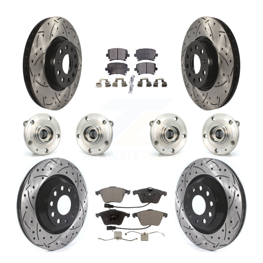 Kit de plaquettes de rotor de frein à disque revêtues de roulement de moyeu avant et arrière (10 pièces) pour Volkswagen C