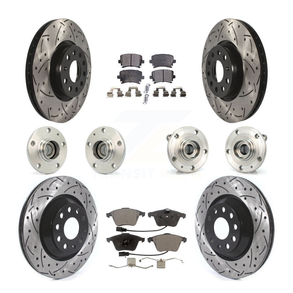 Kit de plaquettes de rotor de frein à disque revêtues de roulement de moyeu avant et arrière (10 pièces) pour Volkswagen C