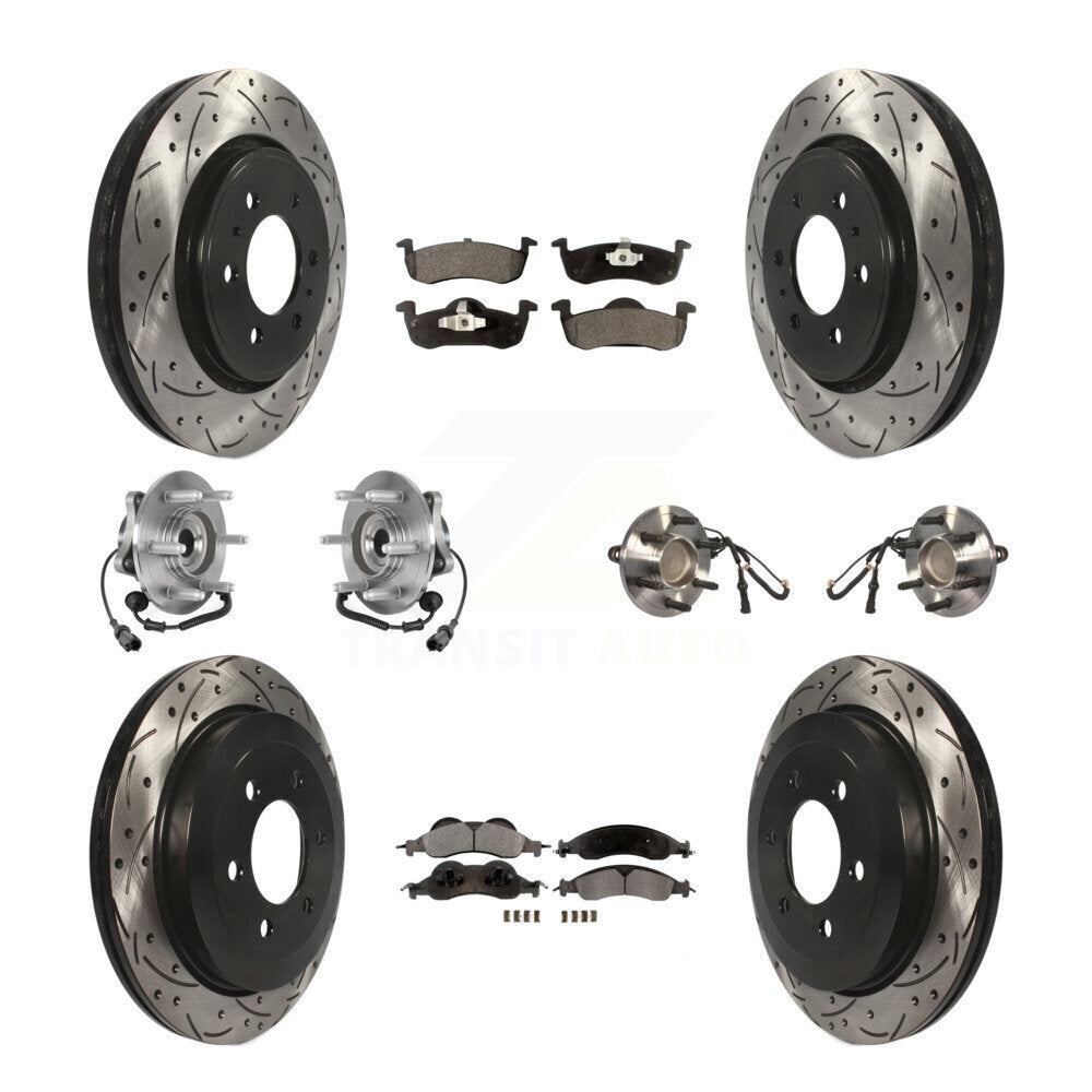 Kit de plaquettes de Rotor de frein revêtues de roulement de moyeu avant et arrière (10 pièces) pour Ford Expedition RW