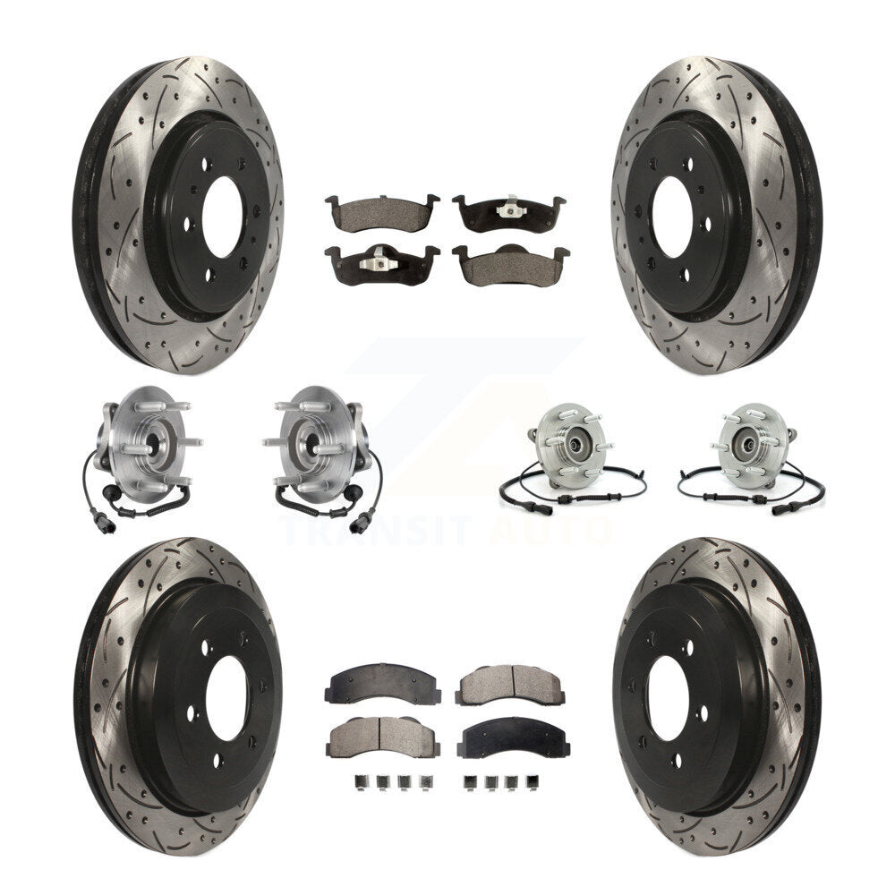 Kit de plaquettes de Rotor de frein revêtues de roulement de moyeu avant et arrière (10 pièces) pour Ford Expedition 4W