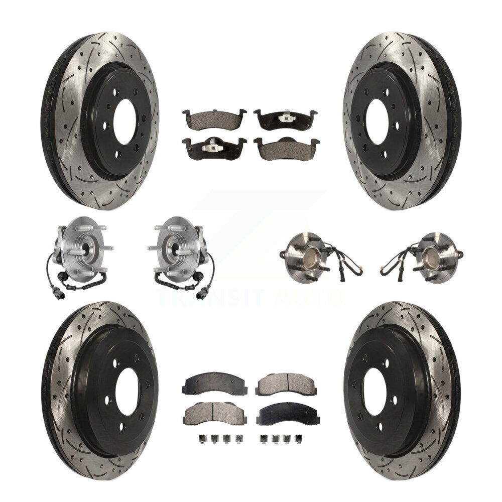 Kit de plaquettes de Rotor de frein revêtues de roulement de moyeu avant et arrière (10 pièces) pour Ford Expedition RW