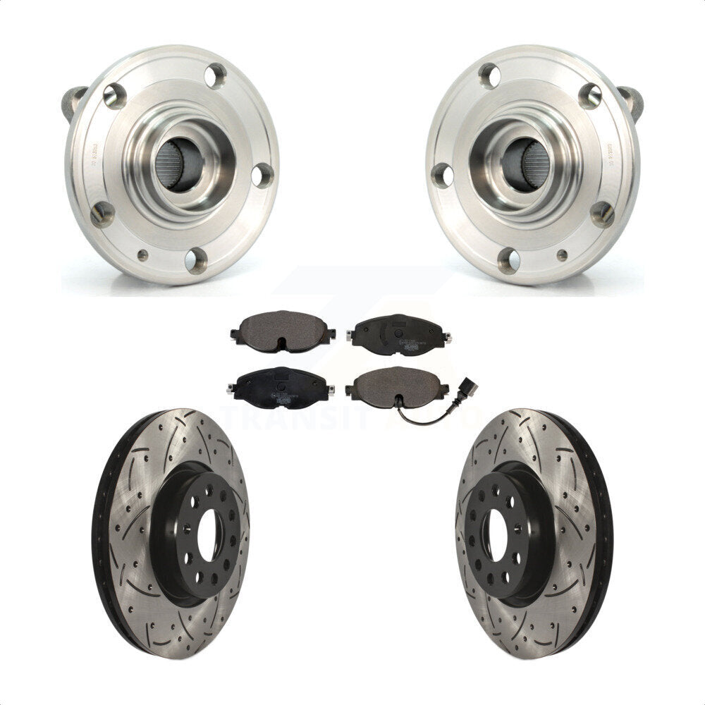 Kit de plaquettes de Rotor de frein, ensemble de roulements de moyeu avant, fente de perçage, pour Volkswagen Passa