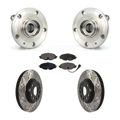 Kit de plaquettes de Rotor de frein, ensemble de roulements de moyeu avant, fente de perçage, pour Volkswagen Passa