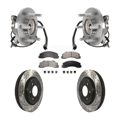 Kit de plaquettes de Rotor de frein, roulement de moyeu avant, fente de perçage, pour Ford Expedition Lincoln 4W