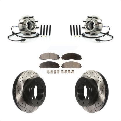 Kit de plaquettes de Rotor de frein, roulement de moyeu avant, fente percée, pour Ford F-250 Super Duty 4W