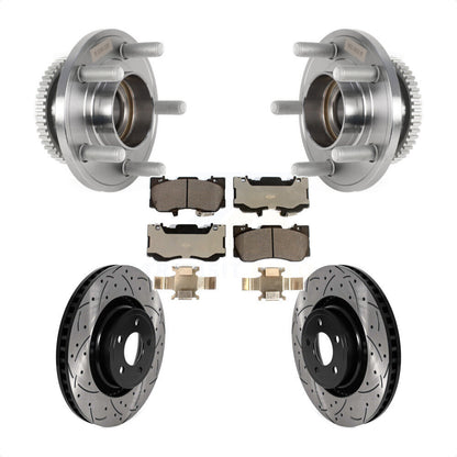 Kit de plaquettes de Rotor de frein, ensemble de roulements de moyeu avant, fente de perçage, pour Ford Mustang