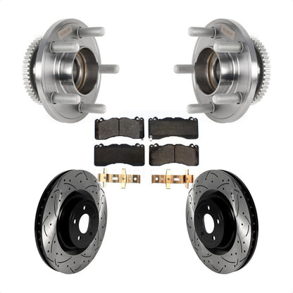 Kit de plaquettes de Rotor de frein, ensemble de roulements de moyeu avant, fente de perçage, pour Ford Mustang
