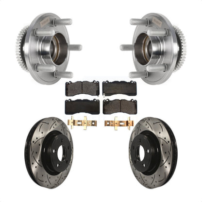 Kit de plaquettes de Rotor de frein, roulement de moyeu avant, fente de perçage revêtue, pour Ford Mustang V 2015