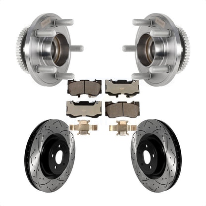 Kit de plaquettes de Rotor de frein, ensemble de roulements de moyeu avant, fente de perçage, pour Ford Mustang