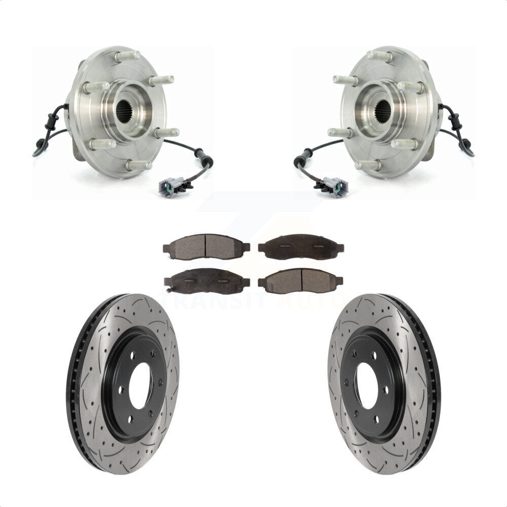 Kit de plaquettes de Rotor de frein, roulement de moyeu avant, fente de perçage, pour Nissan TITAN 07 à partir de 04