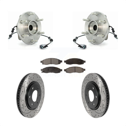 Kit de plaquettes de Rotor de frein, roulement de moyeu avant, fente de perçage, pour Nissan TITAN 07 à partir de 04