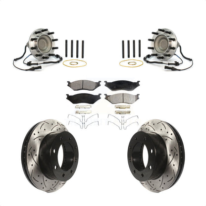 Kit de plaquettes de Rotor de frein, roulement de moyeu avant, fente de perçage, pour Ford F-450 Super Duty 4 X