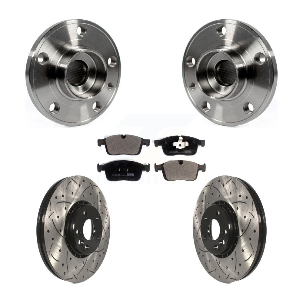 Ensemble de roulement de moyeu avant, fente de perçage revêtue, Kit de plaquettes de Rotor de frein pour Volvo XC6