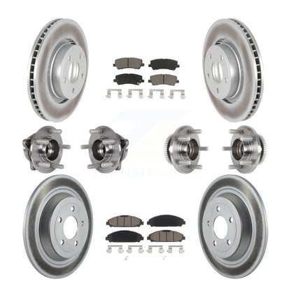Kit de rotor et de plaquettes de frein à disque revêtus de roulement de moyeu avant et arrière (10 pièces) pour Ford Mustang