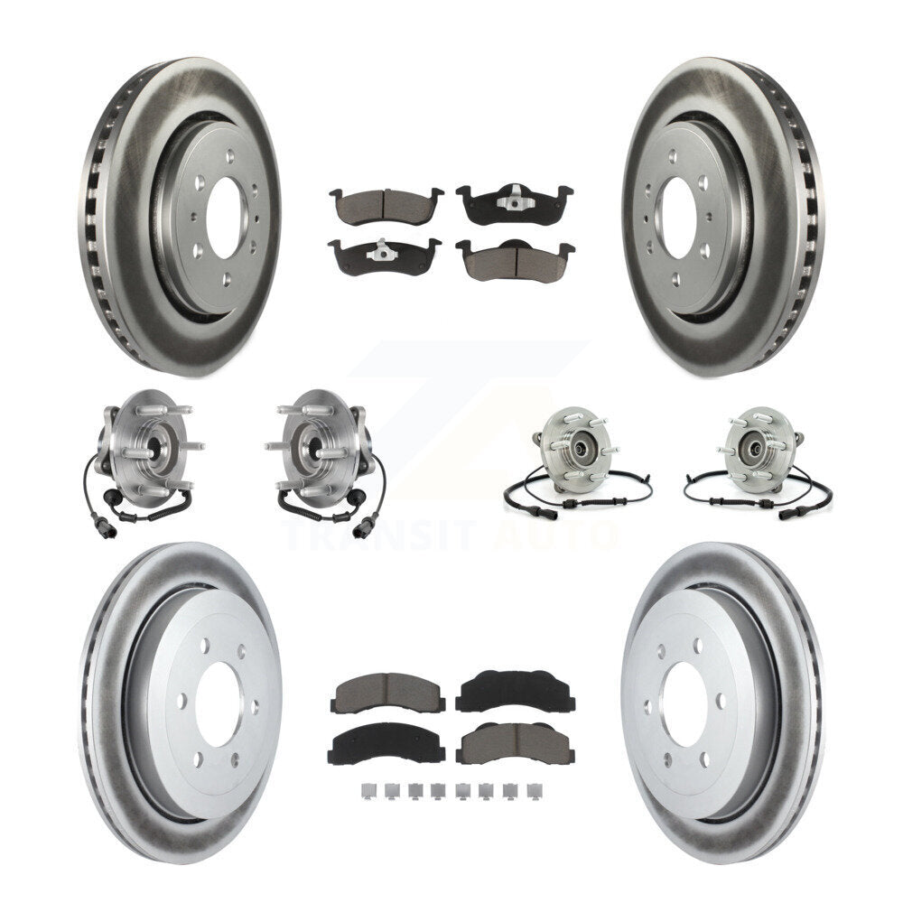 Kit de plaquettes de Rotor de frein revêtues de roulement de moyeu avant et arrière (10 pièces) pour Ford Expedition 4W