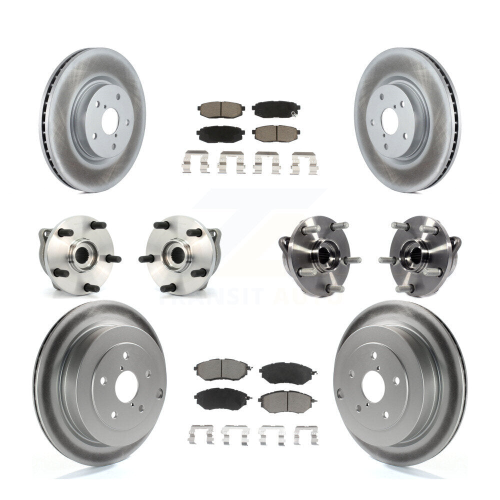 Kit de rotor et de plaquettes de frein revêtus de roulement de moyeu avant et arrière (10 pièces) pour Subaru B9 Tribec