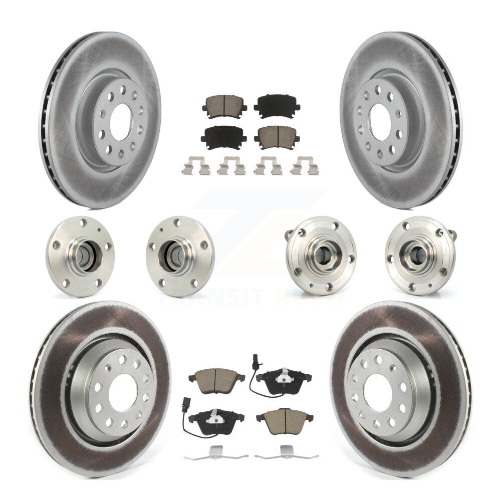 Kit de plaquettes de rotor de frein à disque revêtues de roulement de moyeu avant et arrière (10 pièces) pour Volkswagen C