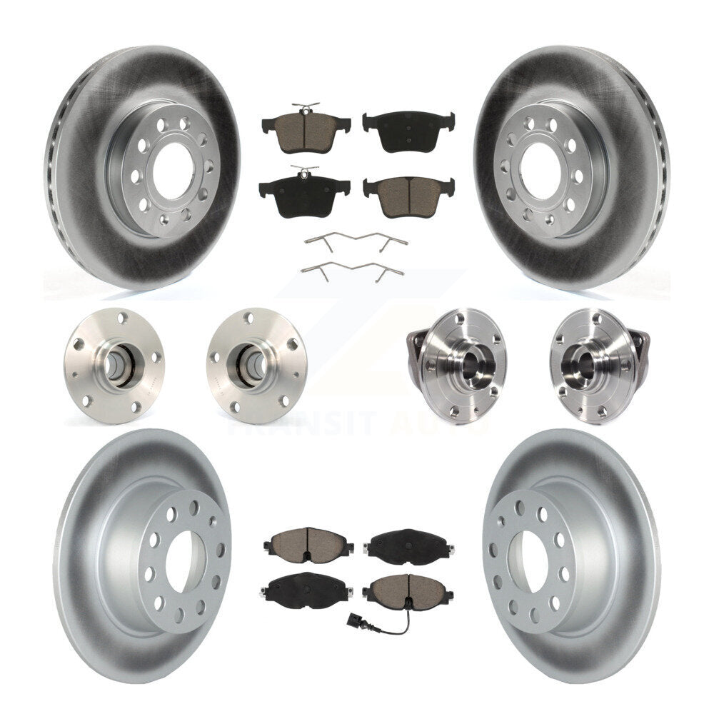 Kit de plaquettes de Rotor de frein, roulement de moyeu avant et arrière (10 pièces) pour Volkswagen Jetta 1.4